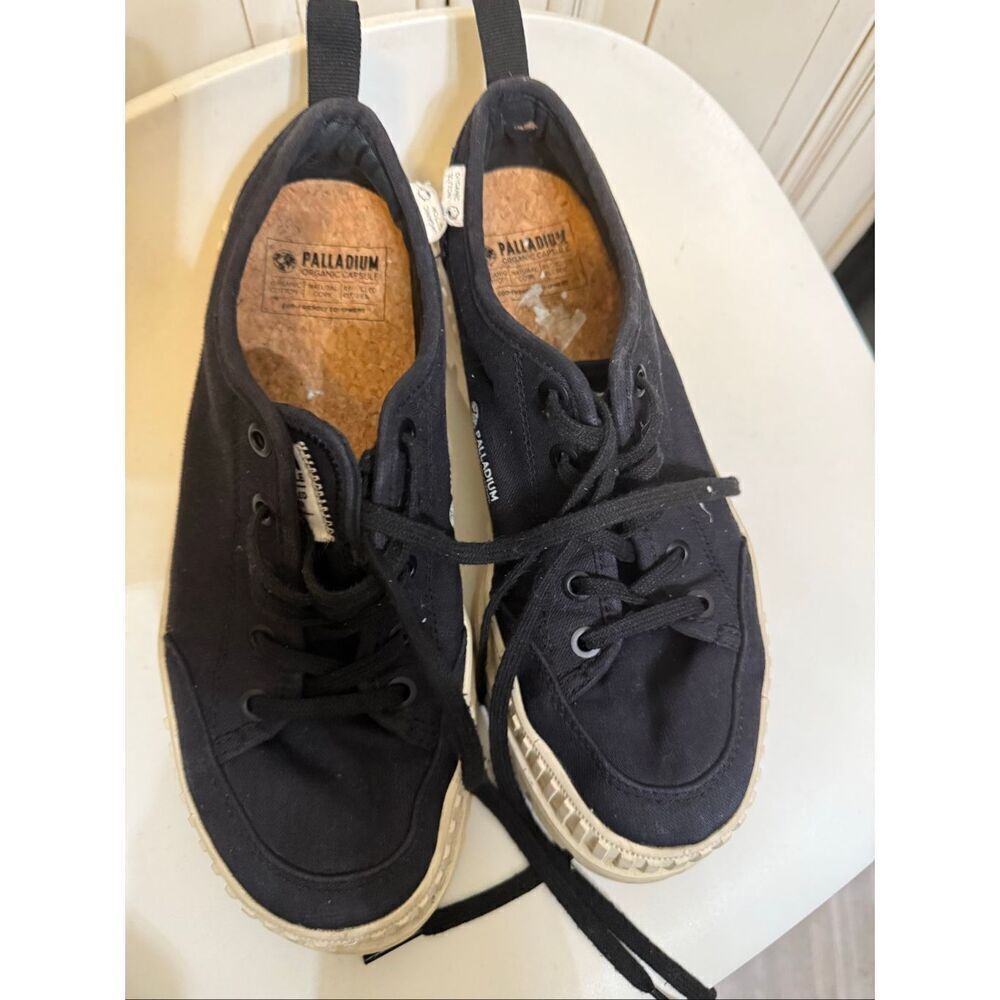 Palladium Unisex Pallashock Lo Organic 2 Sneaker Shoes Black Size W-8.5 M-7